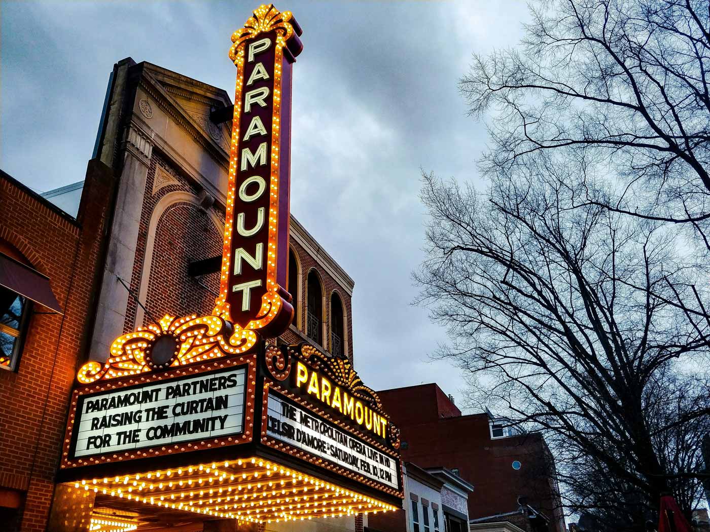 The facade of a cinema in Virginia.