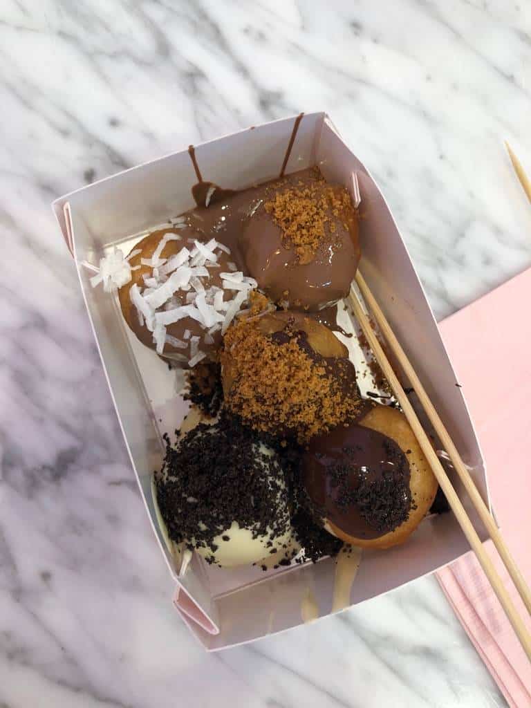Ball-shaped desserts.