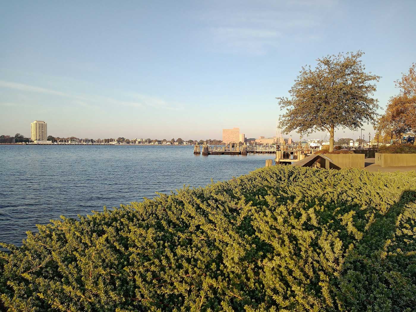 A river in Norfolk, Virginia.