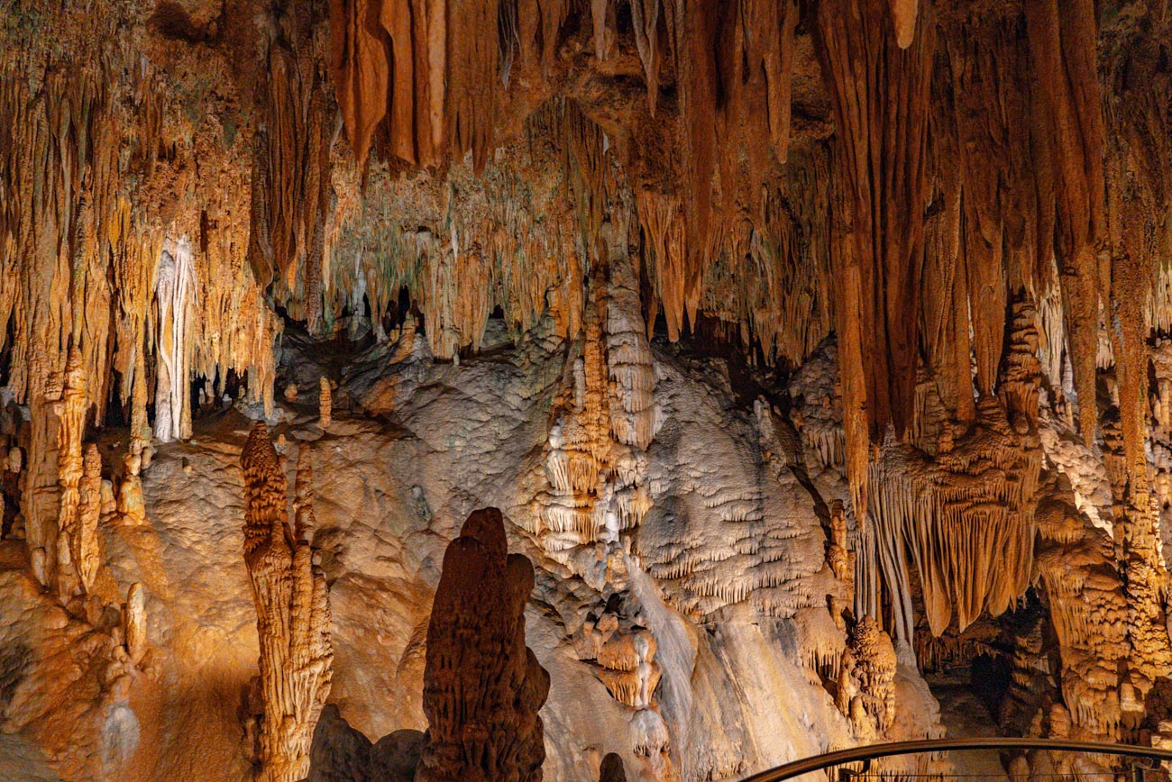 Rock formations inside Luray Caverns.