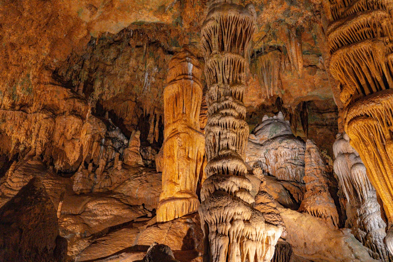 Rock formations in a cavern in Virginia.