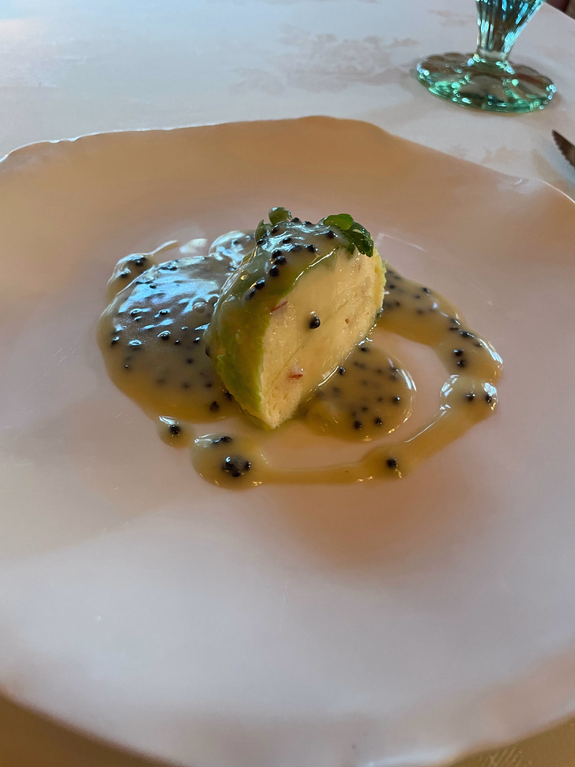 Food on a plate at The Inn at Little Washington.