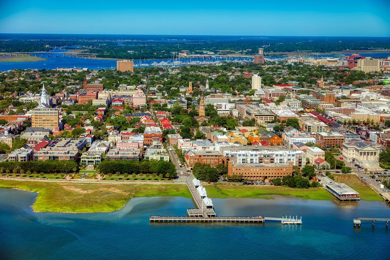 An aerial view of South Carolina.