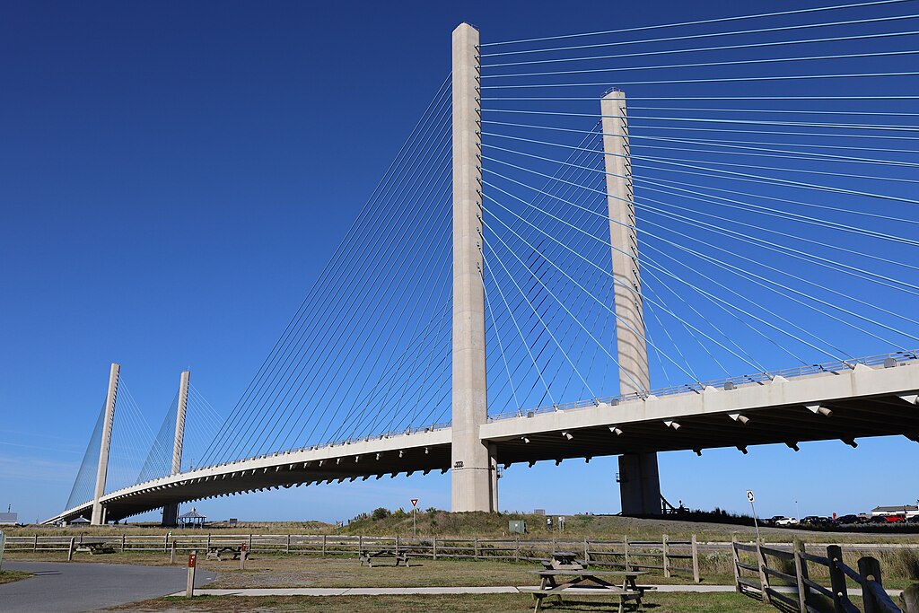 A bridge above a river in Delaware.