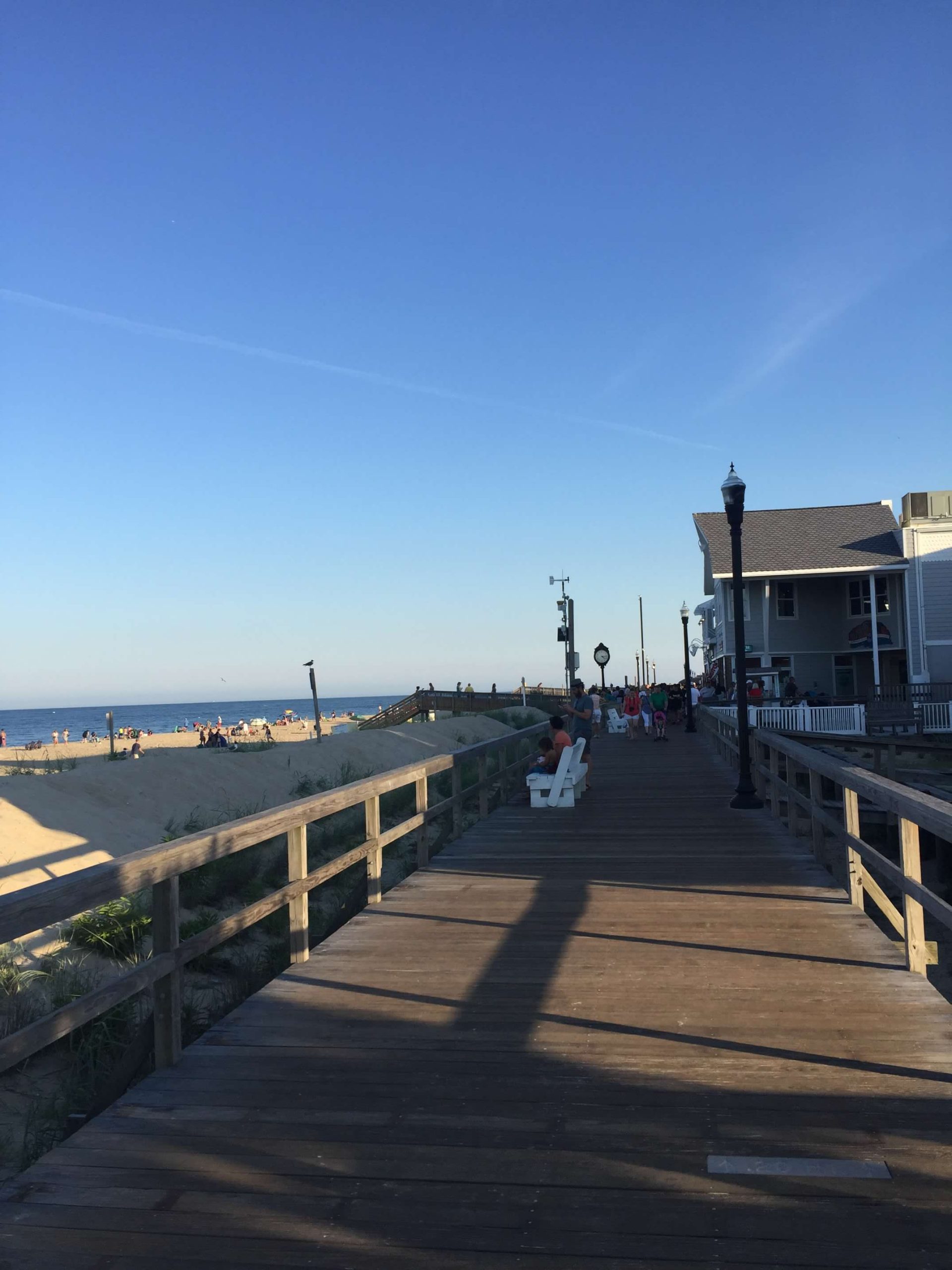 A boardwalk near a beach in Virginia.