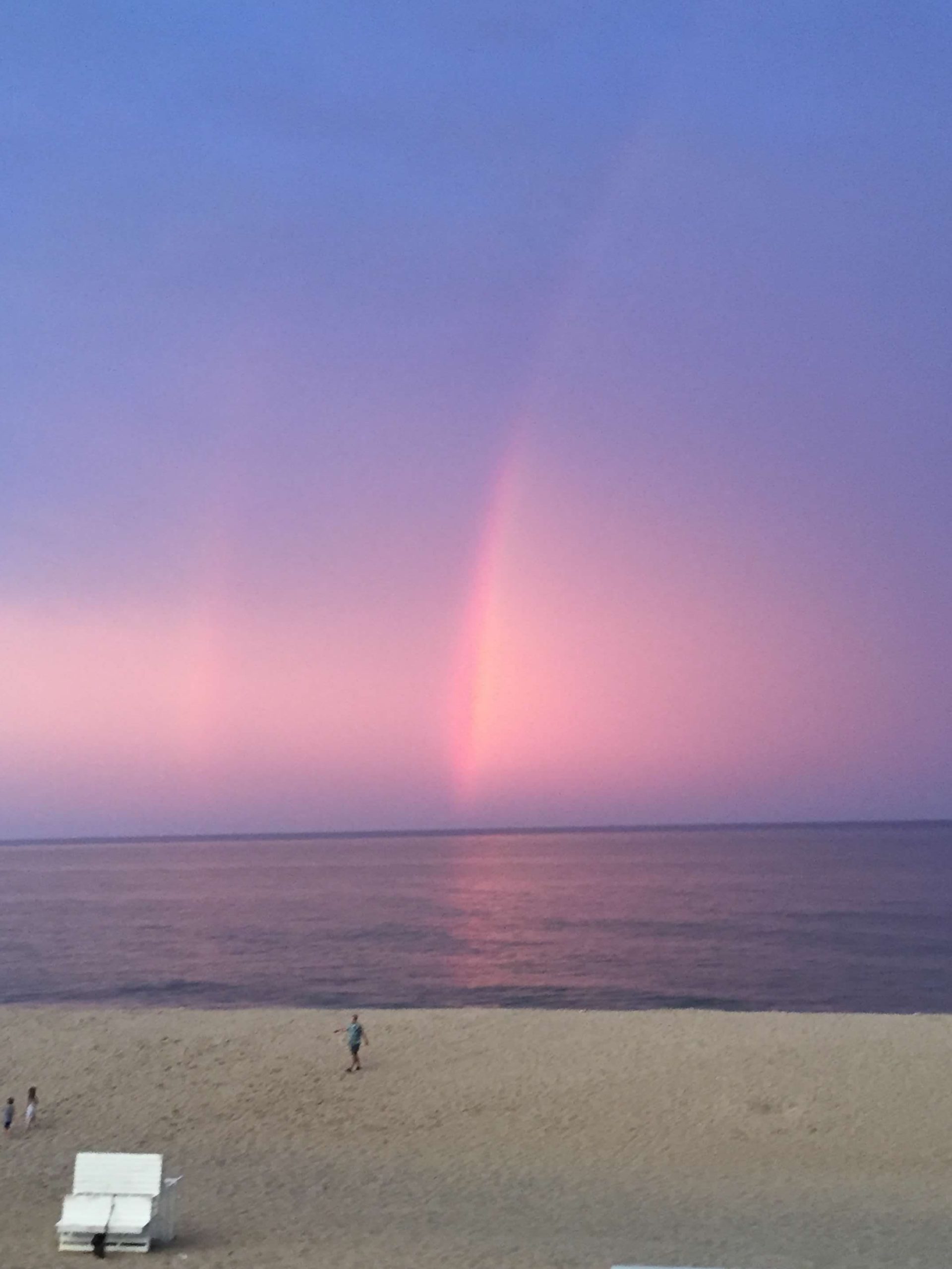 Purple sunset at Bethany Beach in Virginia.