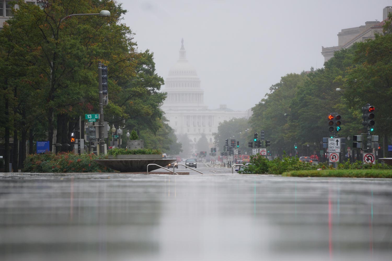 Rainy day in Washington DC.