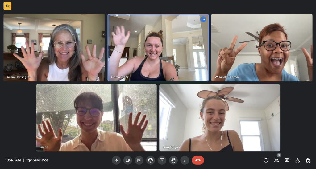 screenshot of group coaching call oba