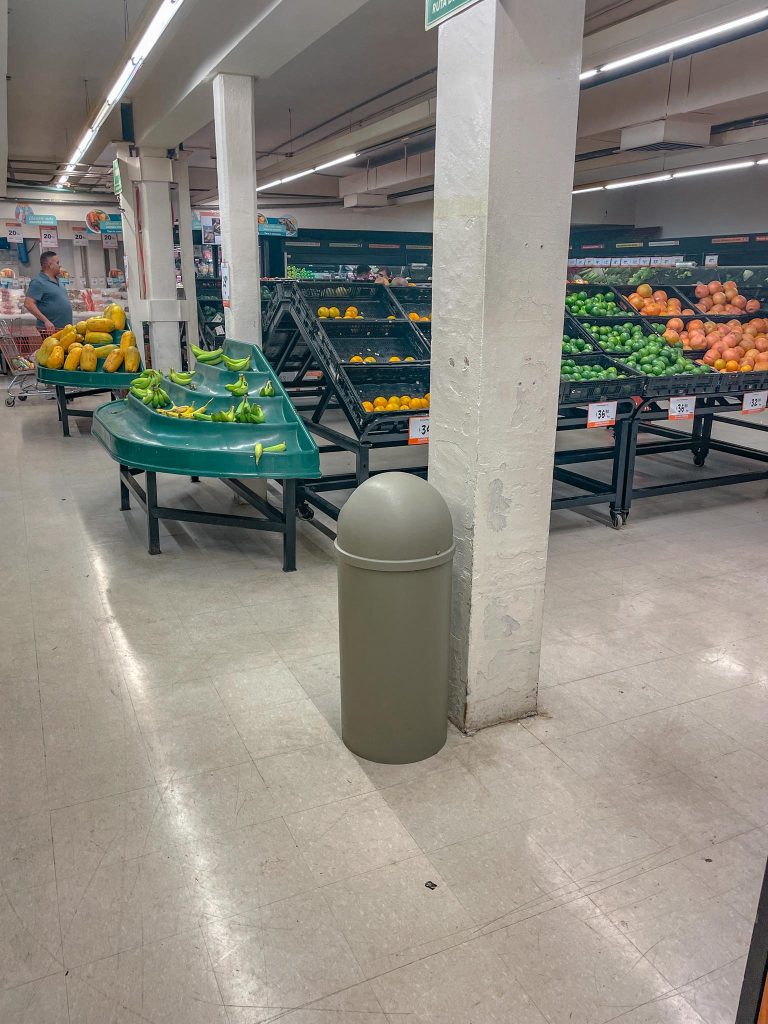 fresh fruits in grocery store in mexico