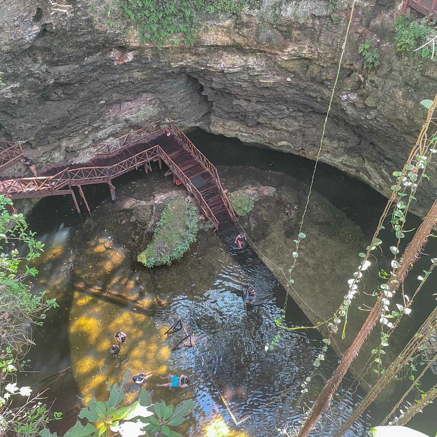 cenote chichikan in mexico from above