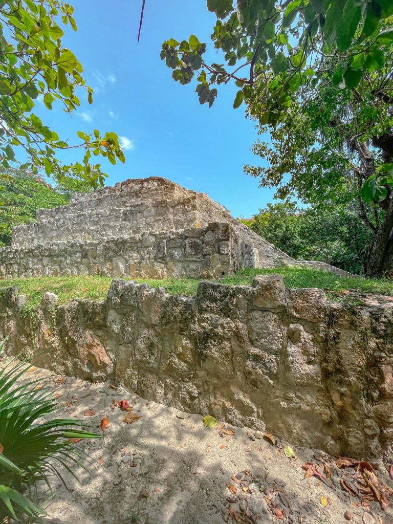 small mayan pyramid from the side