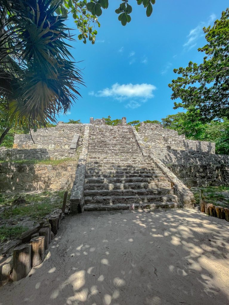 mayan pyramid from the front view