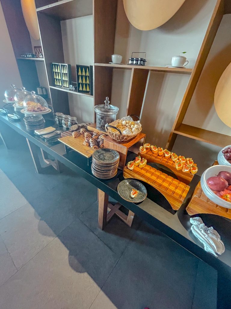 welcome buffet with snacks at hotel