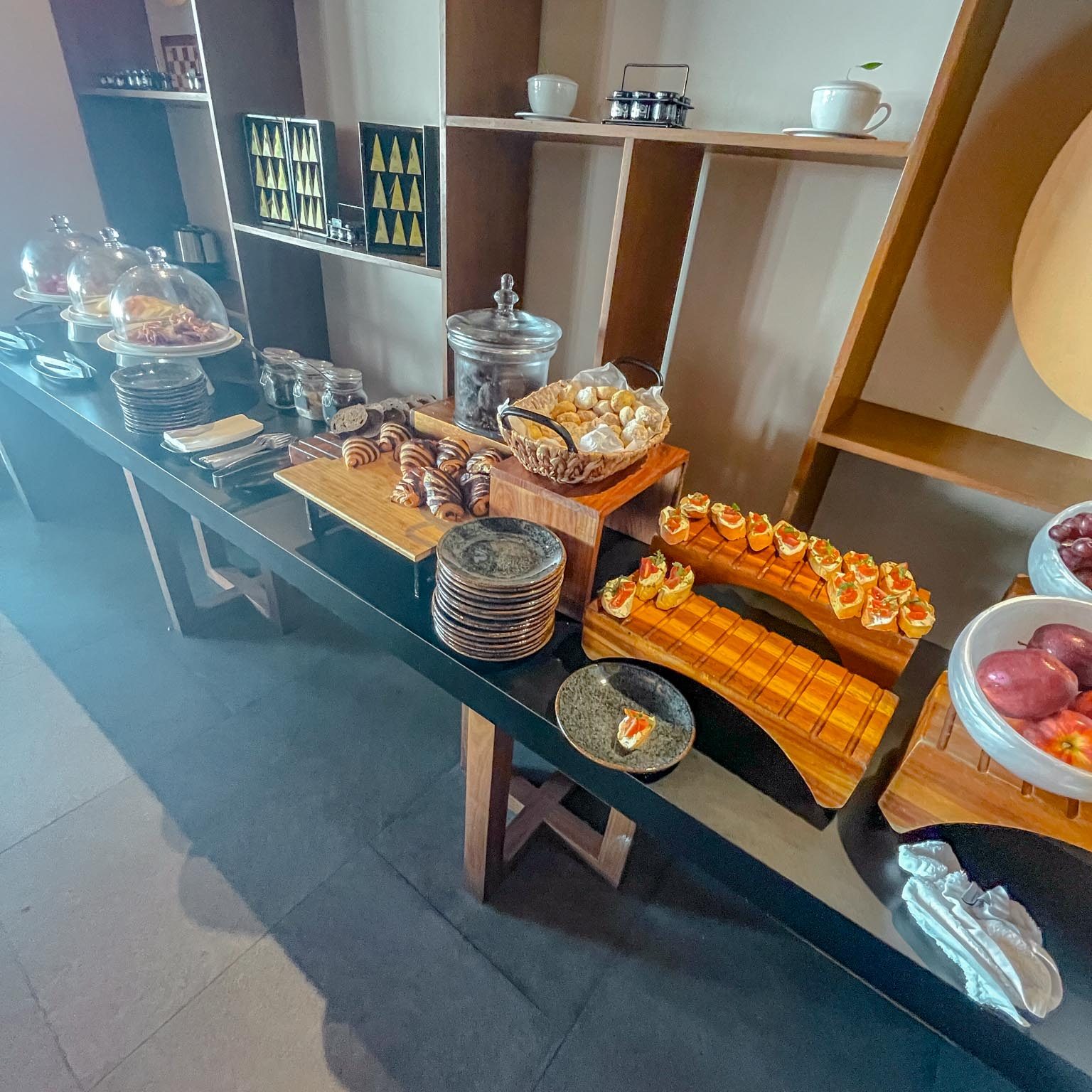 welcome buffet with snacks at hotel