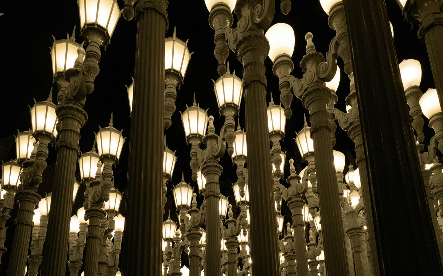 The Urban Lights installation at Artworks at the Los Angeles County Museum of Art.