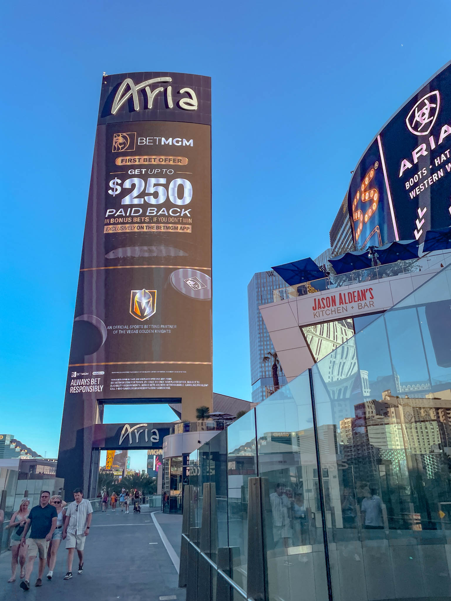 Giant billboard at the Aria Las Vegas Strip.