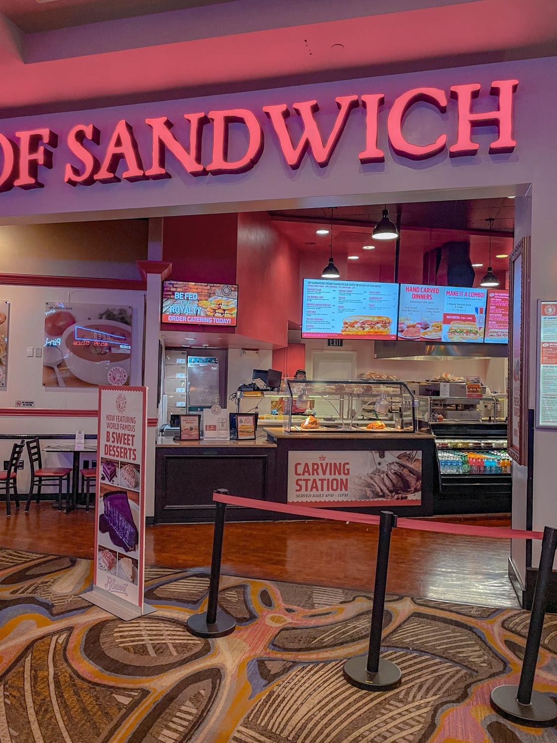 The counter at Earl of Sandwich restaurant in Las Vegas.