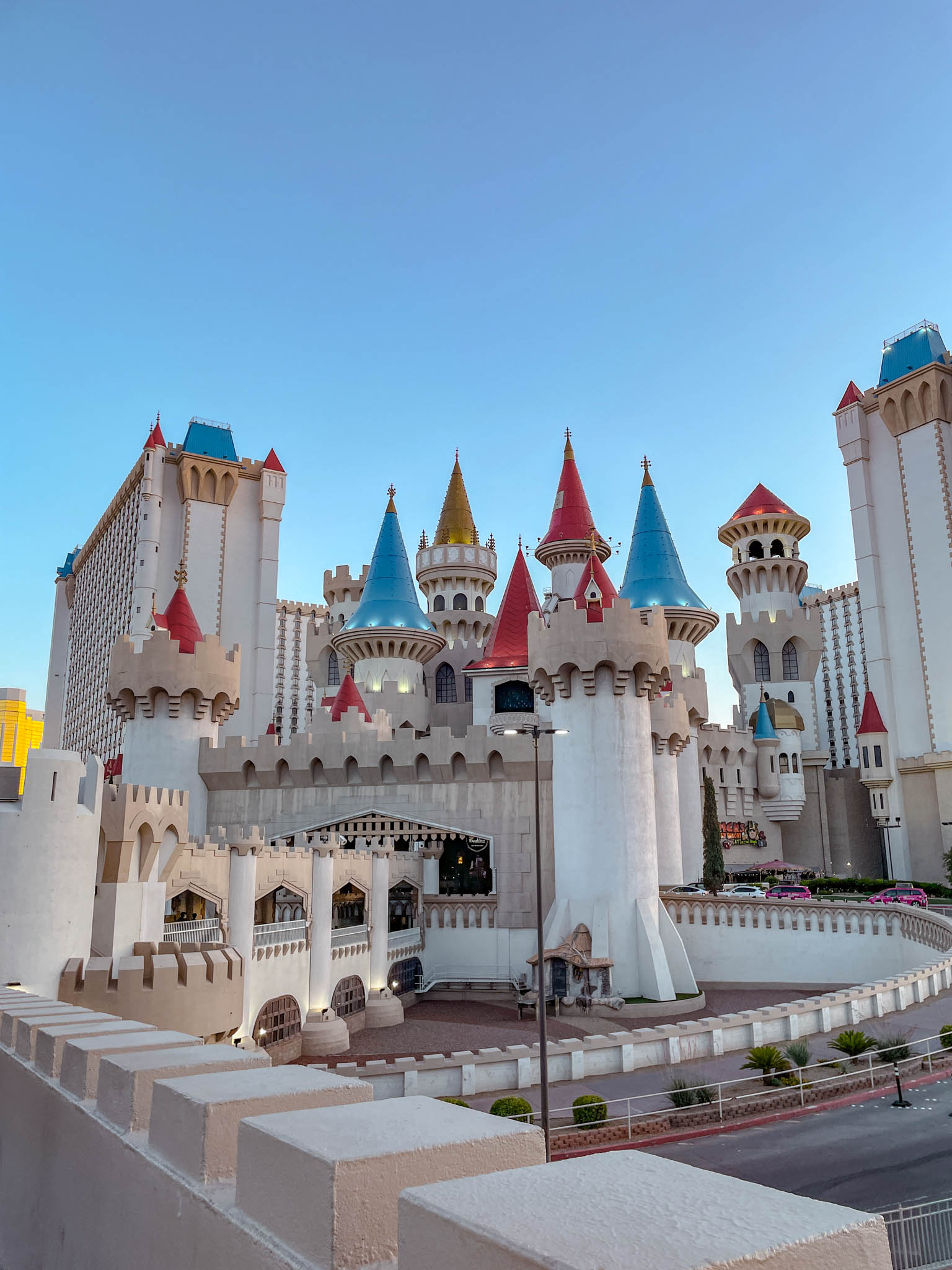 A Las Vegas Strip hotel with castle-like exterior.
