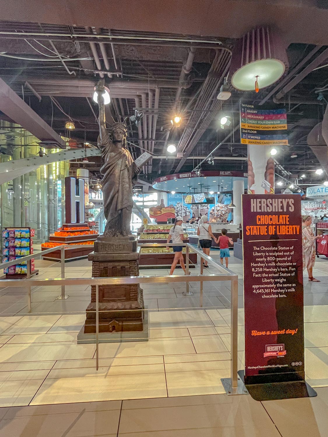 A little replica of the Statue of Liberty made of Hershey's chocolate.