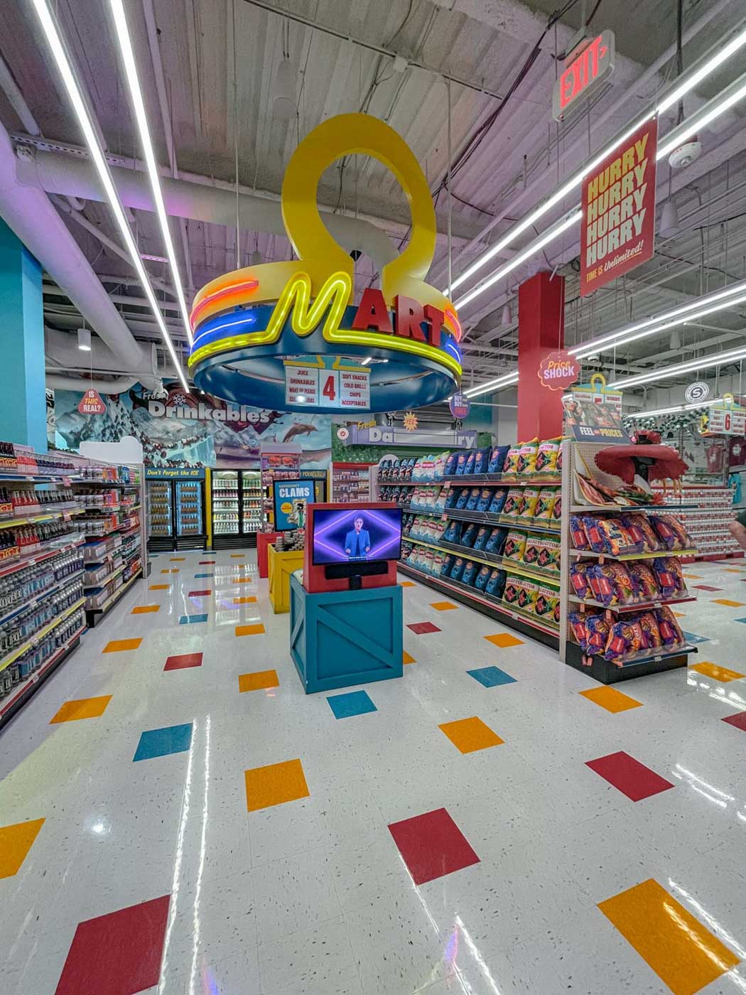 A fake, colorful grocery in Las Vegas.