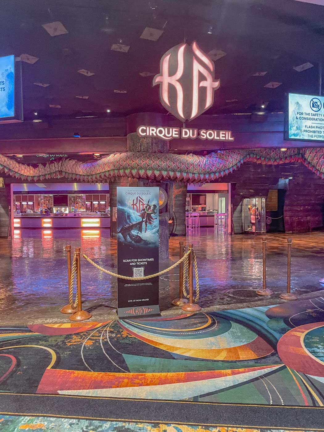 The outside of Cirque du Soleil show "Ka".