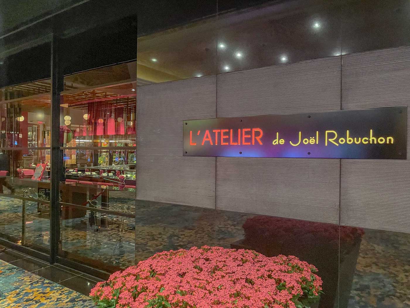 The entrance of L'Atelier restaurant in Las Vegas.