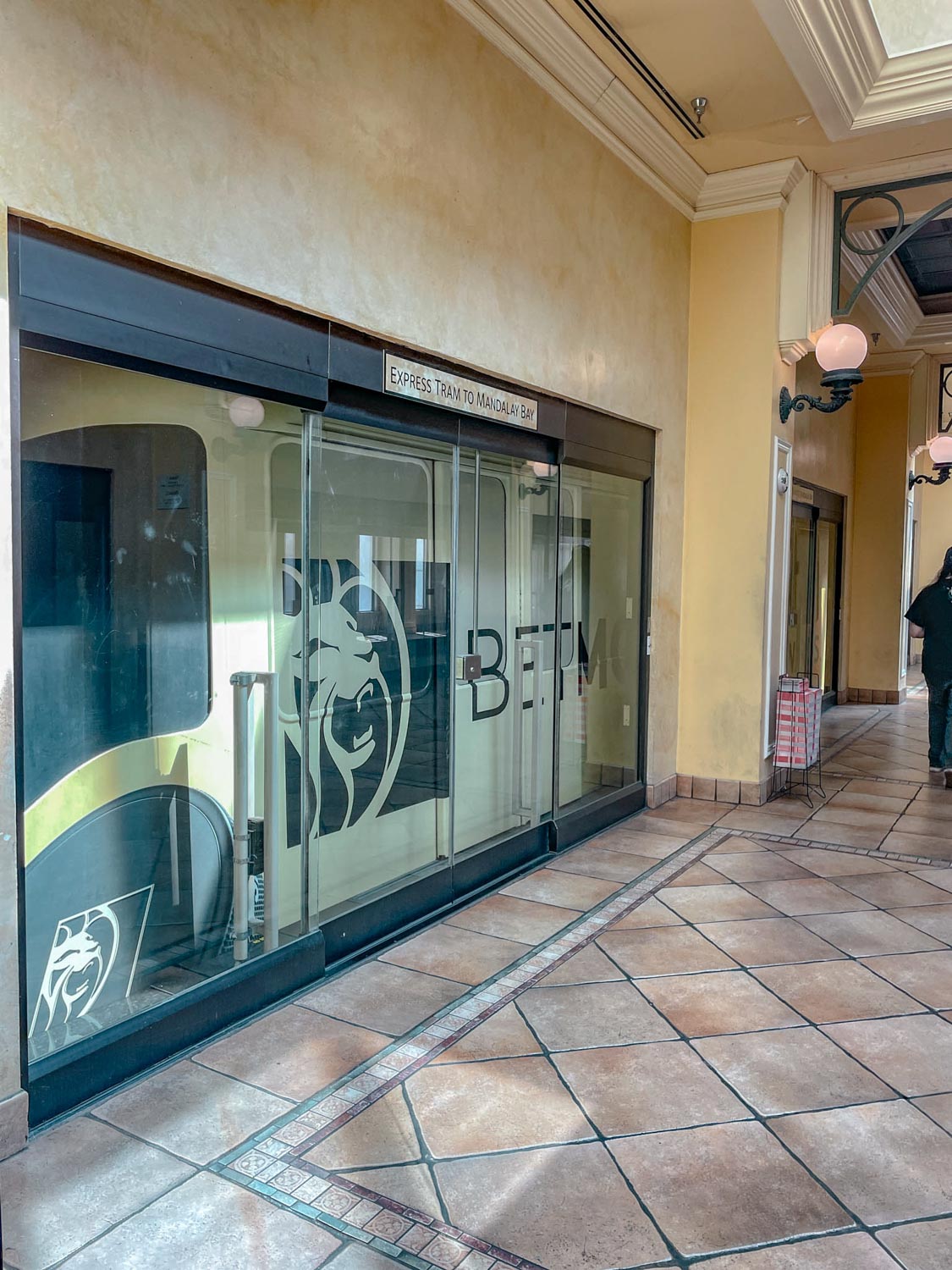 A tram station in Las Vegas.