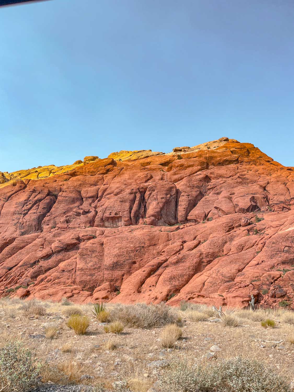 Red Rock Canyon red sandstone peaks.