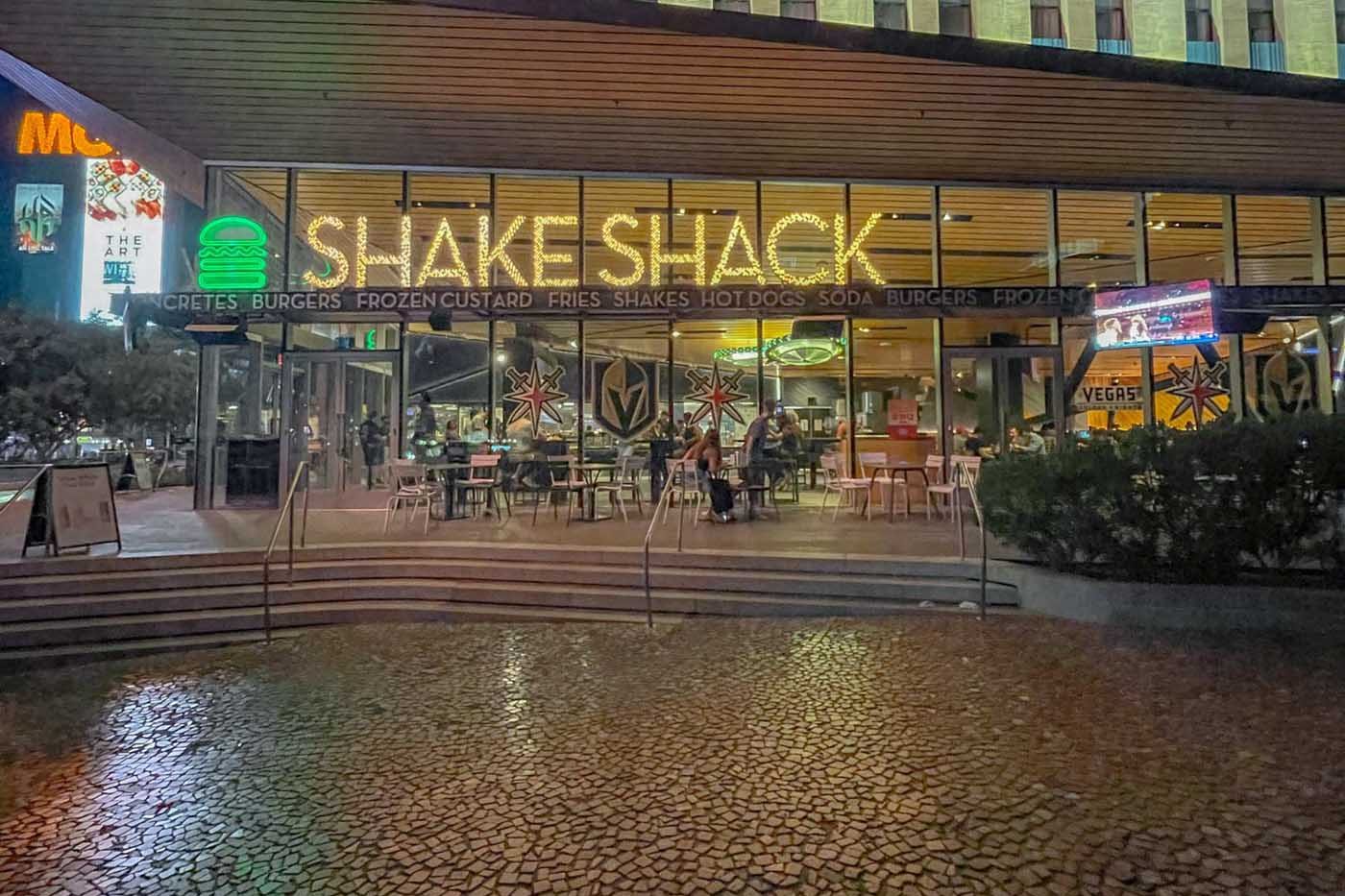 The outside of Shake Shack at the New York New York Hotel and Casino in Las Vegas.