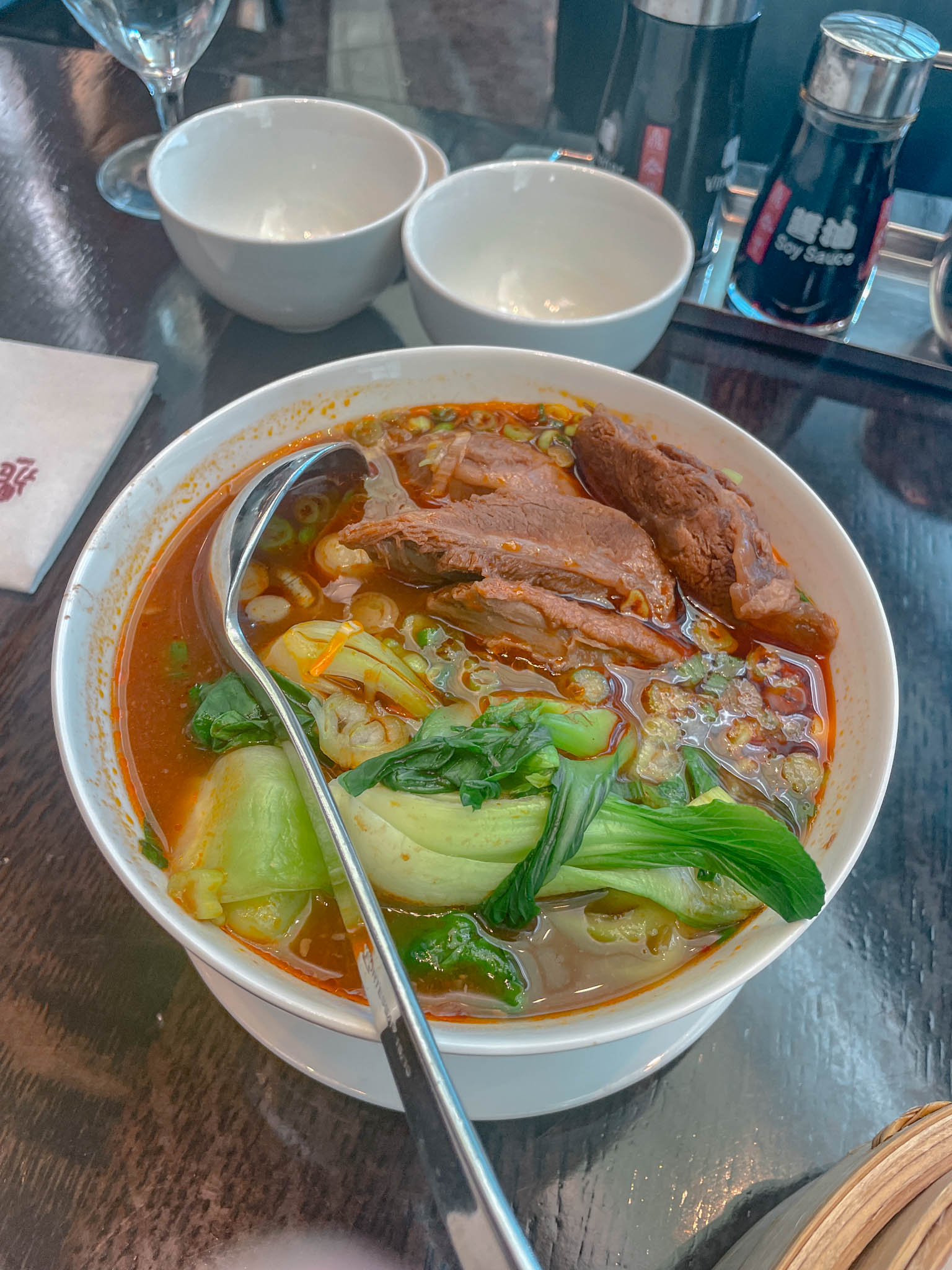 A bowl of Chinese noodles.