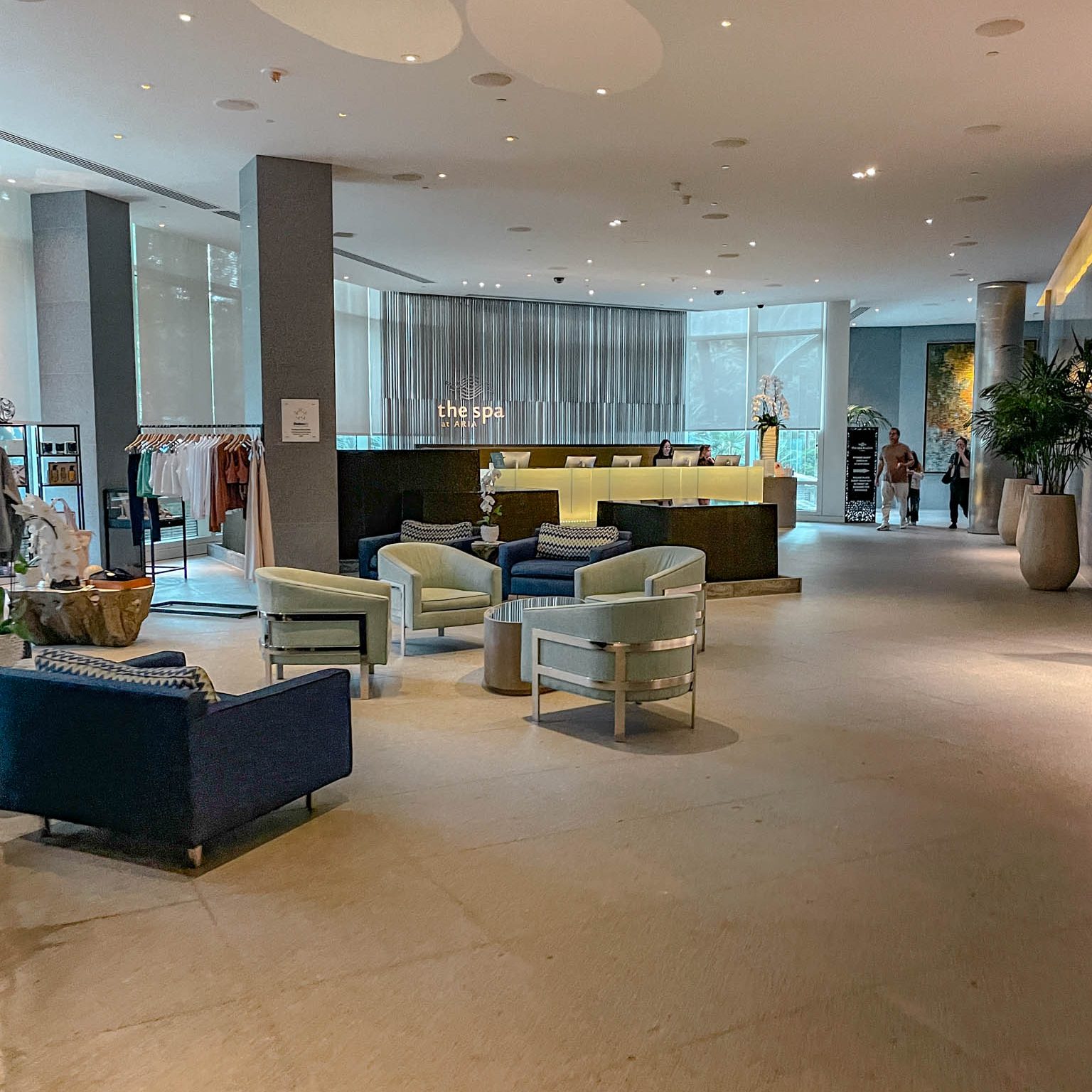 Inside the lounge of a Las Vegas Strip hotel spa.