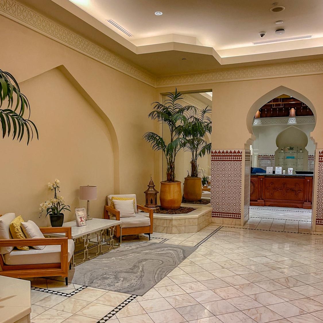 The waiting area of a spa inside a hotel in Las Vegas.