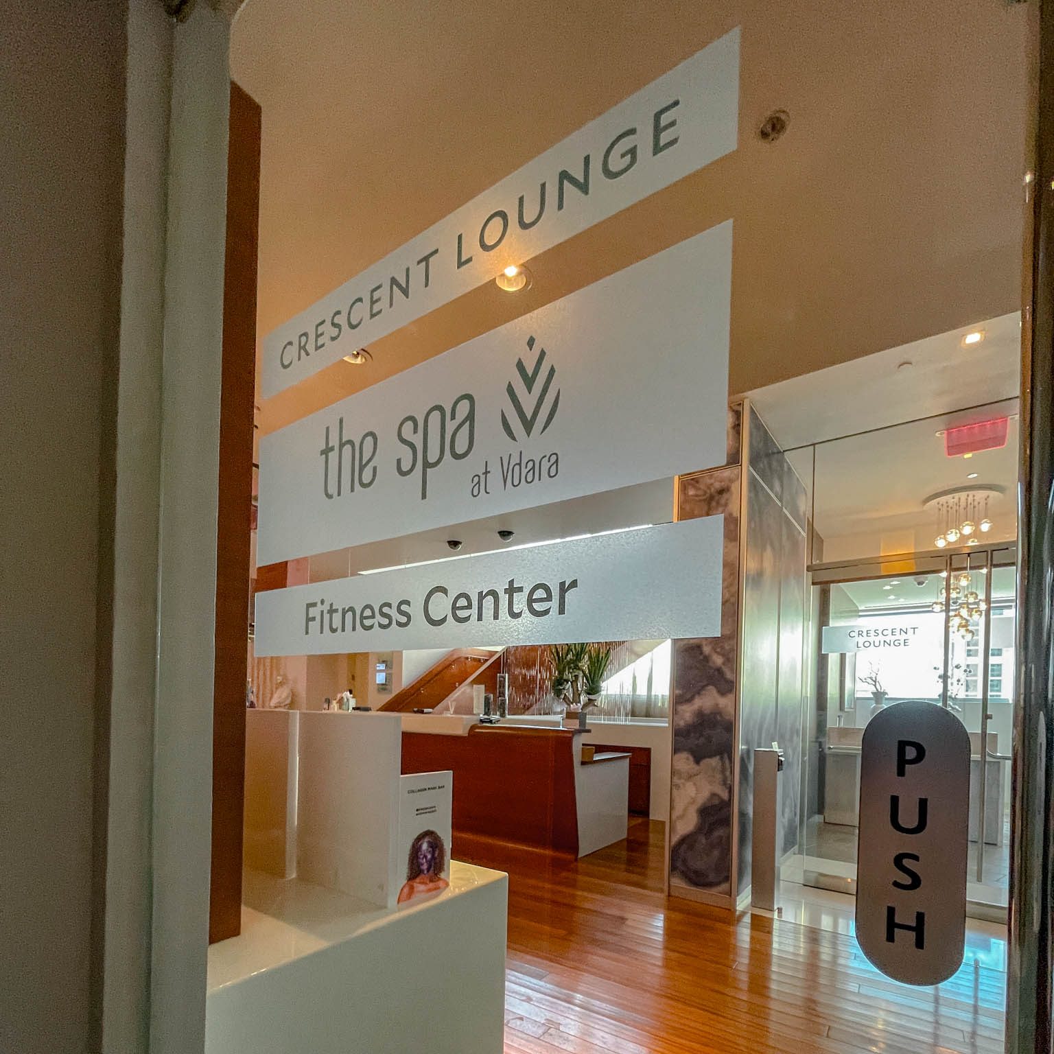 The entrance to the fitness center of a hotel spa in Las Vegas.