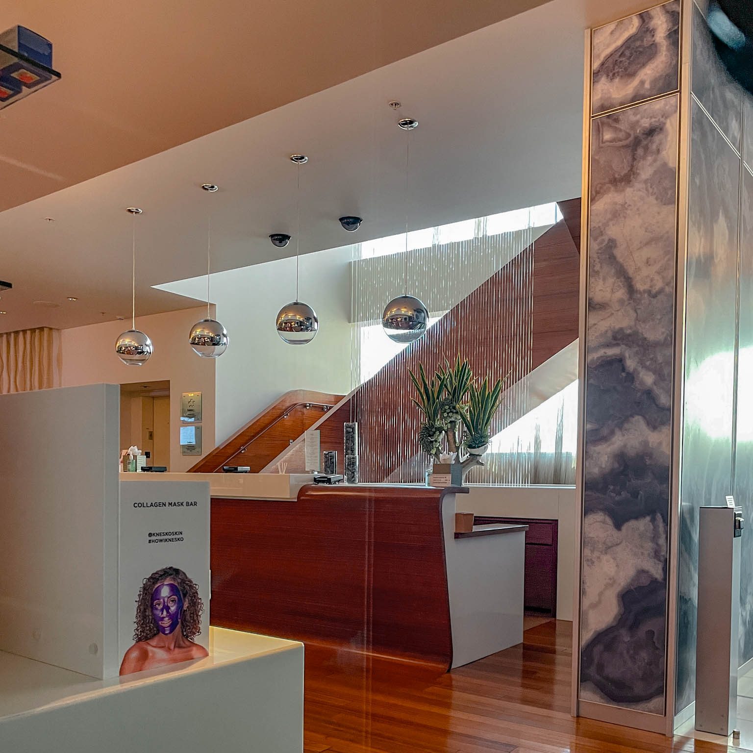 The reception desk at a fitness center of a hotel spa in Las Vegas.