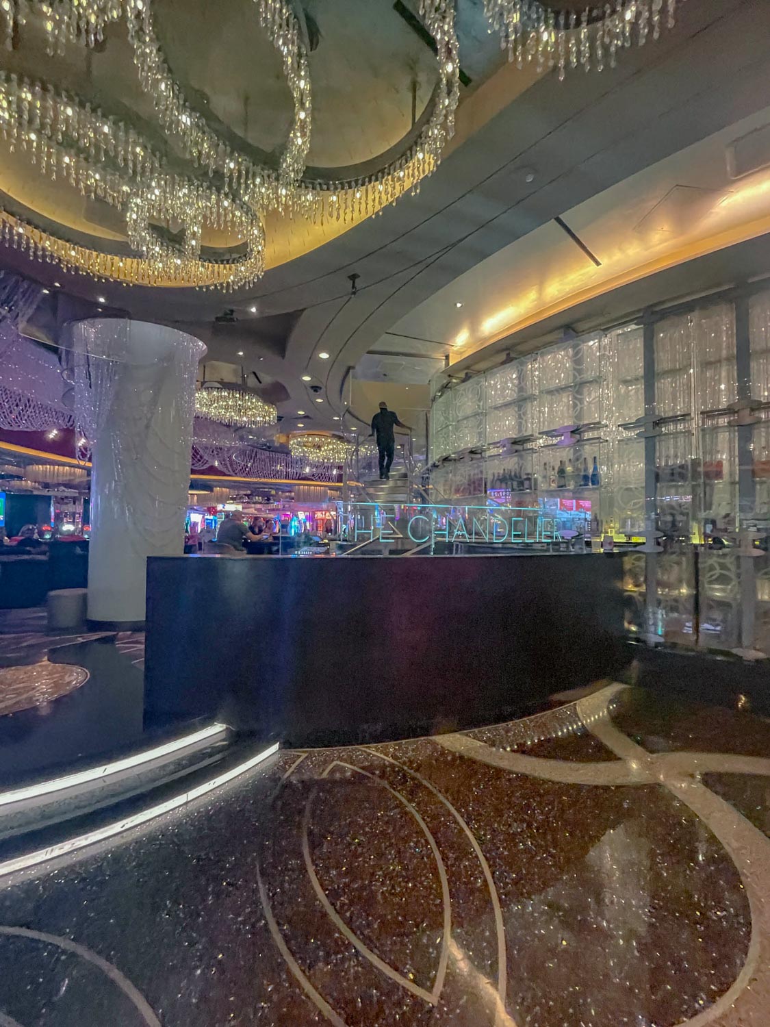 The entrance of a bar inside a hotel on the Las Vegas Strip.