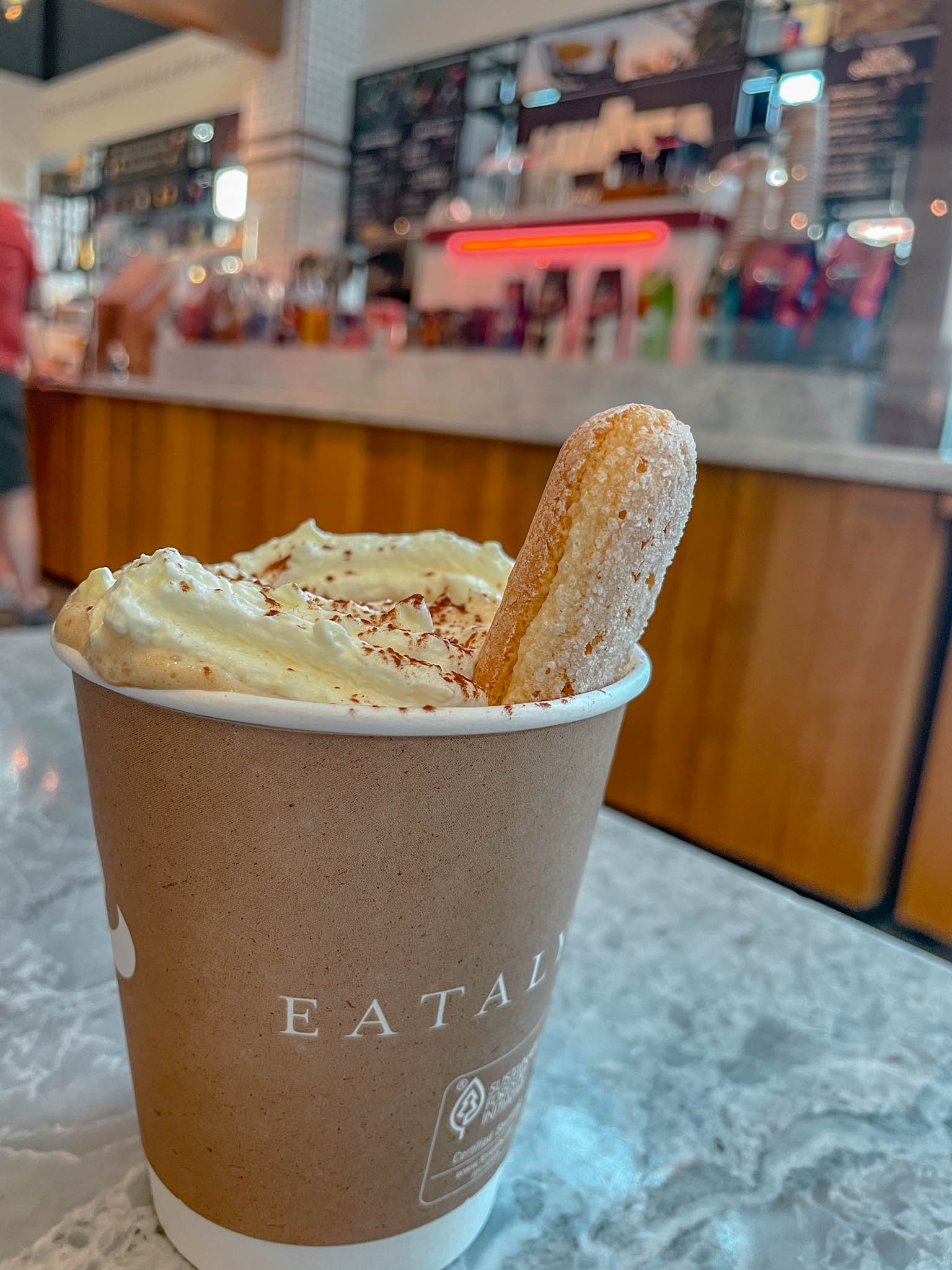 A serving of a tiramisu with cream and ladyfingers.