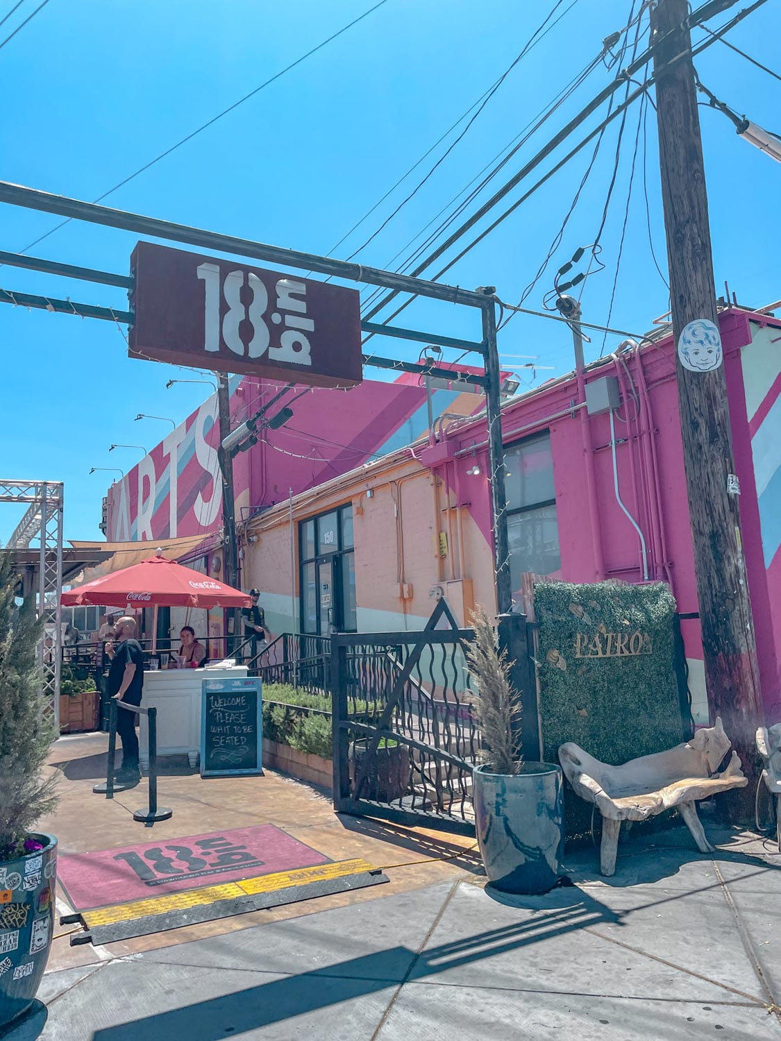 The entrance to the Las Vegas arts district on a sunny day.