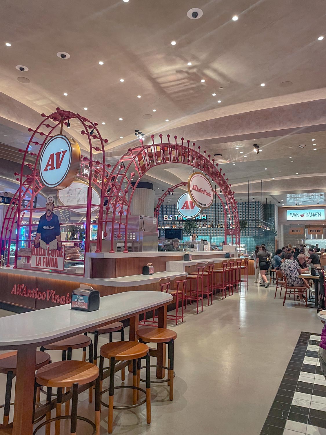 A food court inside a Las Vegas hotel.