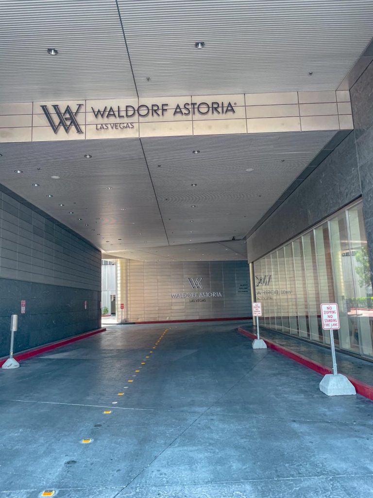 Driveway of Waldorf Astoria Las Vegas.