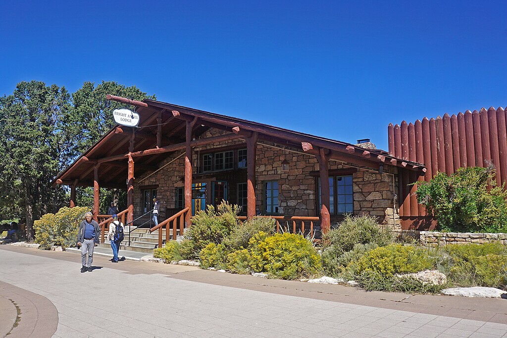 The outside of Bright Angel Lodge at the Grand Canyon.