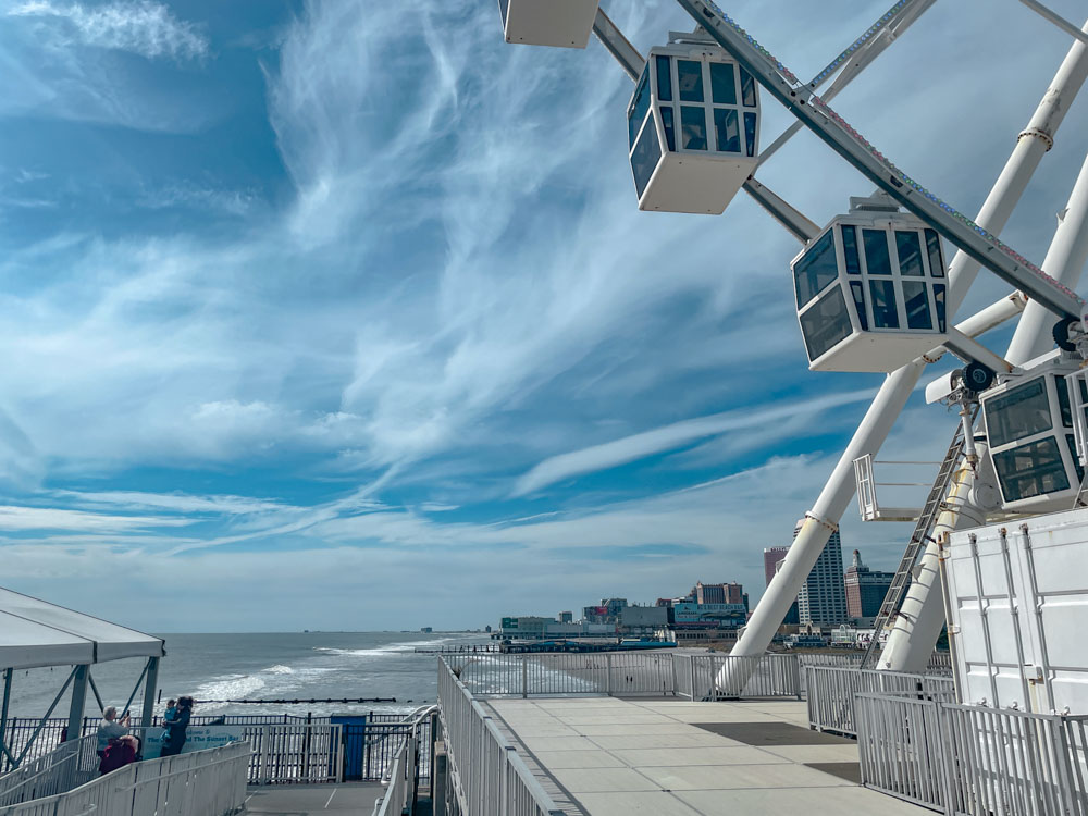 Ferris wheel by the beach in Atlantic City.