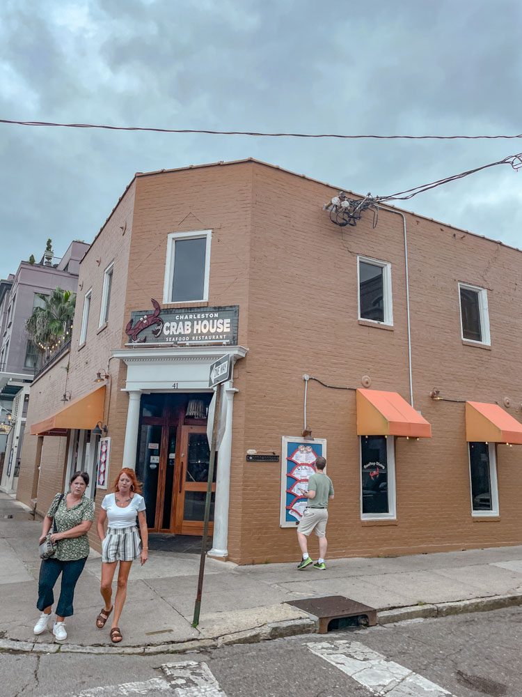 The storefront of a Crab House in Charleston, South Carolina.