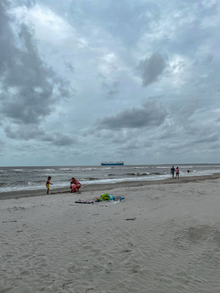 People at the beach in Charleston, South Carolina.