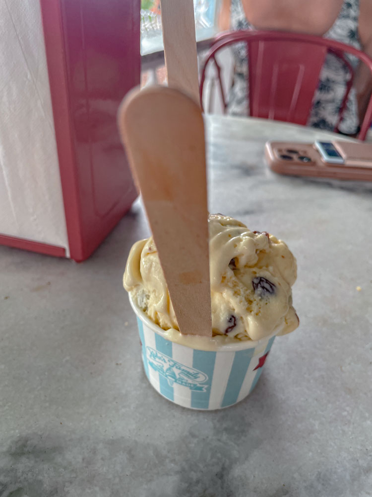 Ice cream on paper cup.