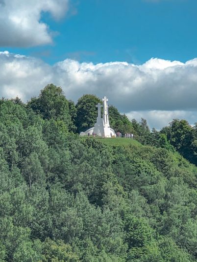 The view of Hill of Three Crosses in Vilnius, Lithuania.