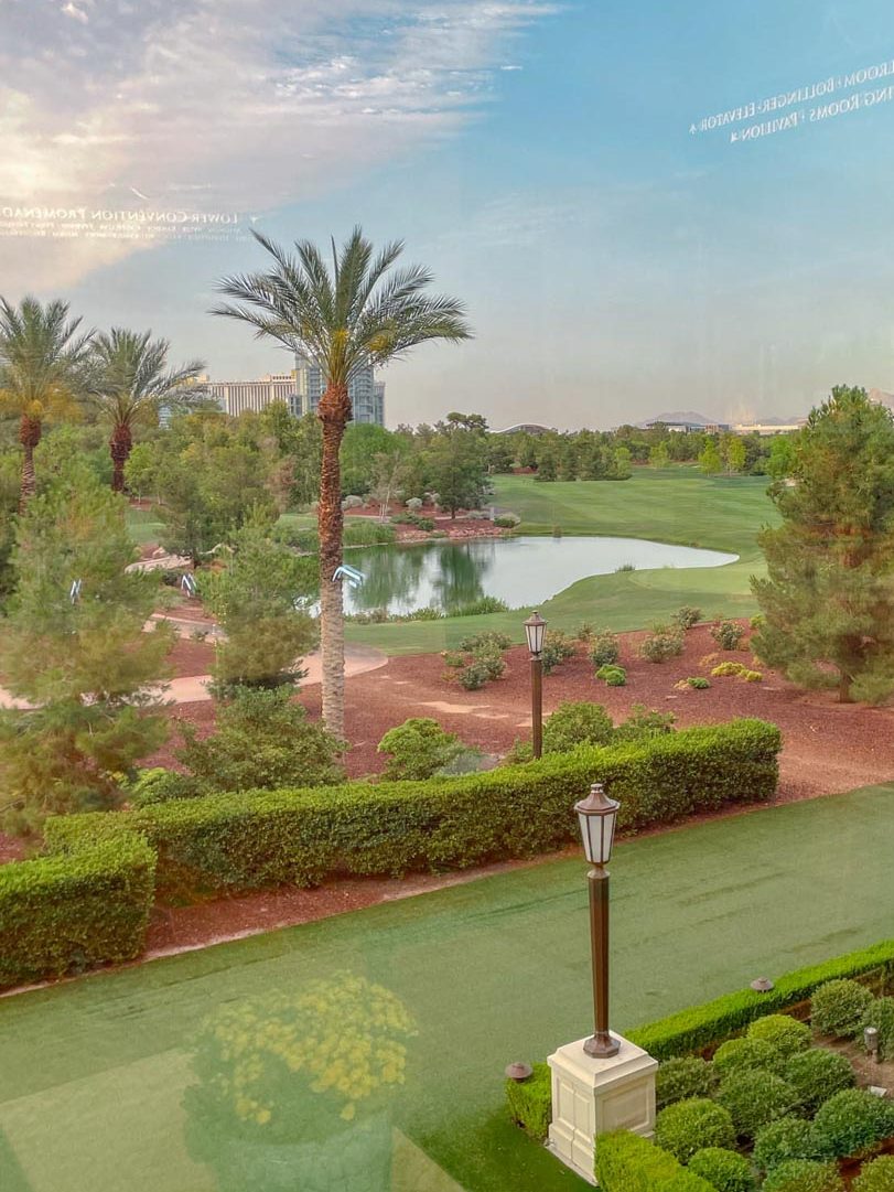 Golf course with mini lake in Las Vegas.