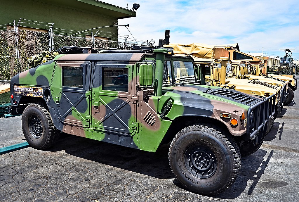 Battlefield Las Vegas trucks parked.