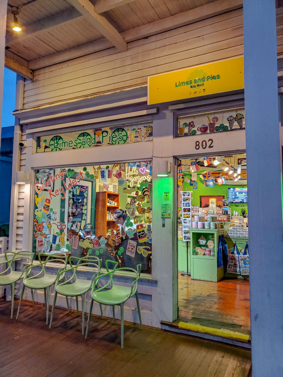 The store front of a key lime pie shop in Key West, Florida.