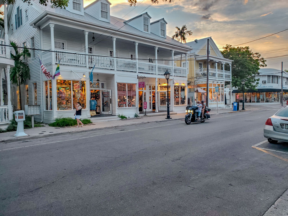 Quaint shops in Key West, Florida.