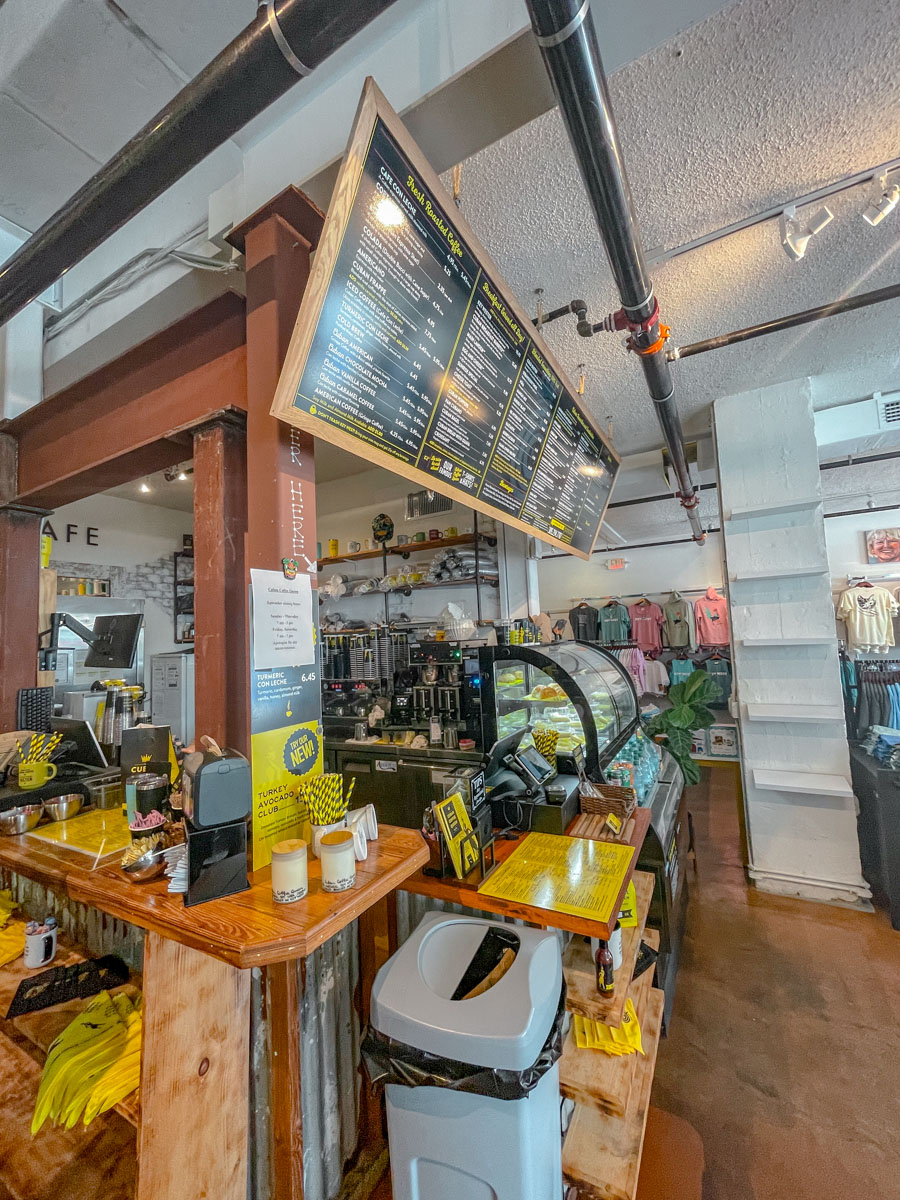 Inside a cafe in in Key West, Florida.